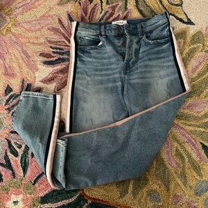 Pistola High Rise Jeans with Pink and Black Stripes